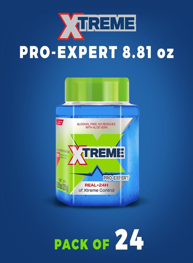 Xtreme Pro-Expert Blue Styling Hair Gel, 24-Hours Control With Aloe Vera, 8.81 oz Jar (Pack of 24) - Image 2