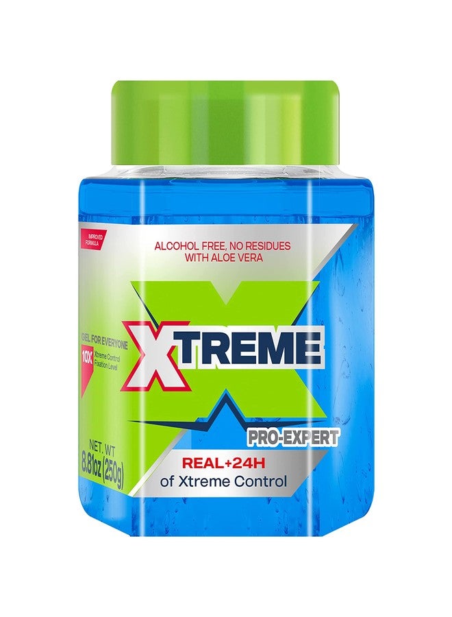 Xtreme Pro-Expert Blue Styling Hair Gel, 24-Hours Control With Aloe Vera, 8.81 oz Jar (Pack of 24) - Image 1
