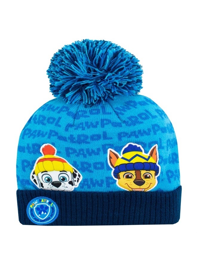 PAW PATROL طقم قبعة وقفازات شتوية للأطفال تشيس ورابل باللون الأزرق مقاس واحد - Image 2