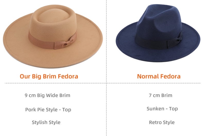 Pro Celia Big Wide Brim Women Fedora Hat (Oval-Rice) - Image 5