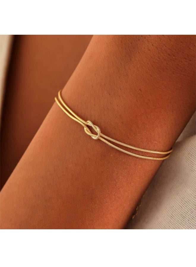 2-Piece Thin Bracelets for Women, Matching Bracelets for Couples, Gold Forever Infinity Bracelets, Adjustable Friendship Bracelet Jewelry Gifts (Sliver+Gold) - Image 4