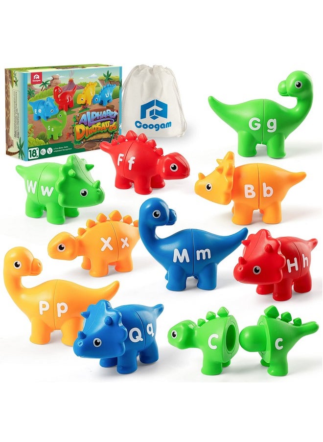 Coogam - Coogam Matching Letters Fine Motor Toy, 26 PCS Double-Sided ABC Dinosaur Alphabet Match Game with Uppercase Lowercase, Preschool Educational Montessori Learning Toys for Toddlers - Image 1