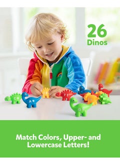 Coogam Coogam Matching Letters Fine Motor Toy, 26 PCS Double-Sided ABC Dinosaur Alphabet Match Game with Uppercase Lowercase, Preschool Educational Montessori Learning Toys for Toddlers  - Image 2