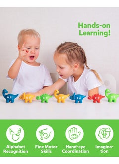 Coogam Coogam Matching Letters Fine Motor Toy, 26 PCS Double-Sided ABC Dinosaur Alphabet Match Game with Uppercase Lowercase, Preschool Educational Montessori Learning Toys for Toddlers  - Image 5