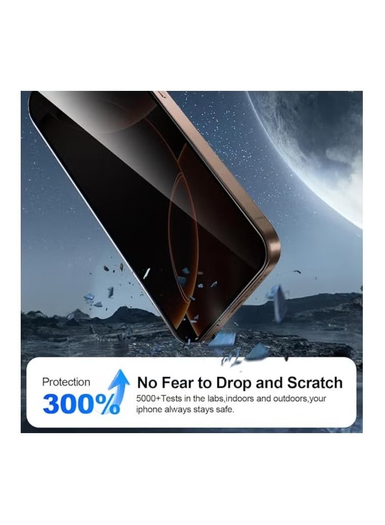 أوماكس [عبوة مكونة من قطعتين] واقي شاشة خصوصية لجهاز iPhone 17 Pro (6.3 بوصة)، حماية كاملة من الحافة إلى الحافة، واقي مضاد للتجسس صديق للحالات الملتفة - Image 5