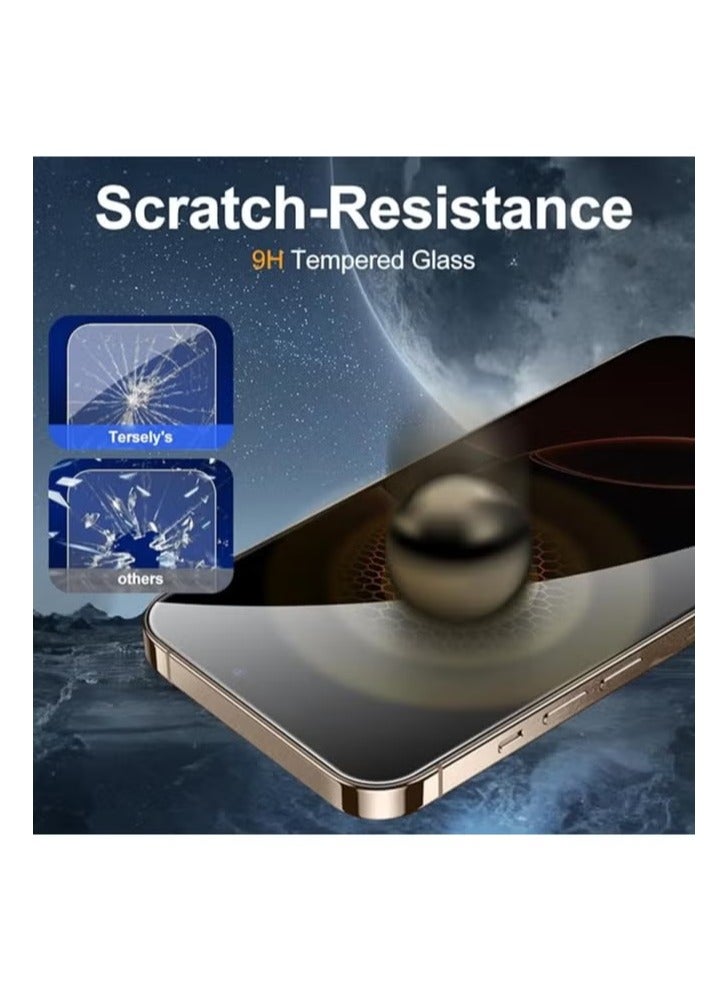 أوماكس [عبوة مكونة من قطعتين] واقي شاشة خصوصية لجهاز iPhone 17 Pro (6.3 بوصة)، حماية كاملة من الحافة إلى الحافة، واقي مضاد للتجسس صديق للحالات الملتفة - Image 3