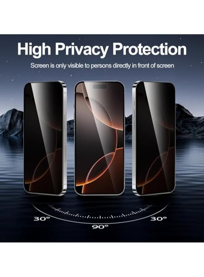 أوماكس [عبوة مكونة من قطعتين] واقي شاشة خصوصية لجهاز iPhone 17 Pro (6.3 بوصة)، حماية كاملة من الحافة إلى الحافة، واقي مضاد للتجسس صديق للحالات الملتفة - Image 2