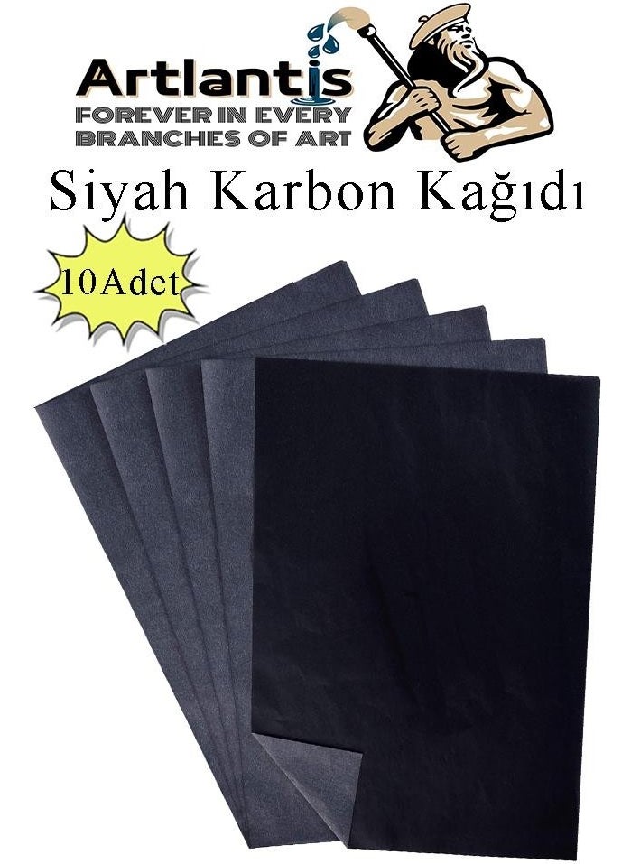 Artlantis - Black Carbon Paper A4 10 Pieces 21X29,7 cm Copy Paper Transfer Paper Colored Carbon Paper - Image 1