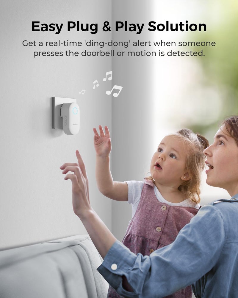 ريولينك Reolink Digital Chime, Only Compatible with Reolink Video Doorbell V2, Easy Plug u0026 Play, Remote Control via the App, Multiple Ringtone Choices - Image 2