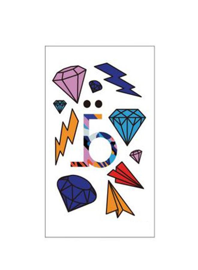 Khaisha Fashionable waterproof temporary tattoo sticker thunderbolt kite and jewel design - Image 1