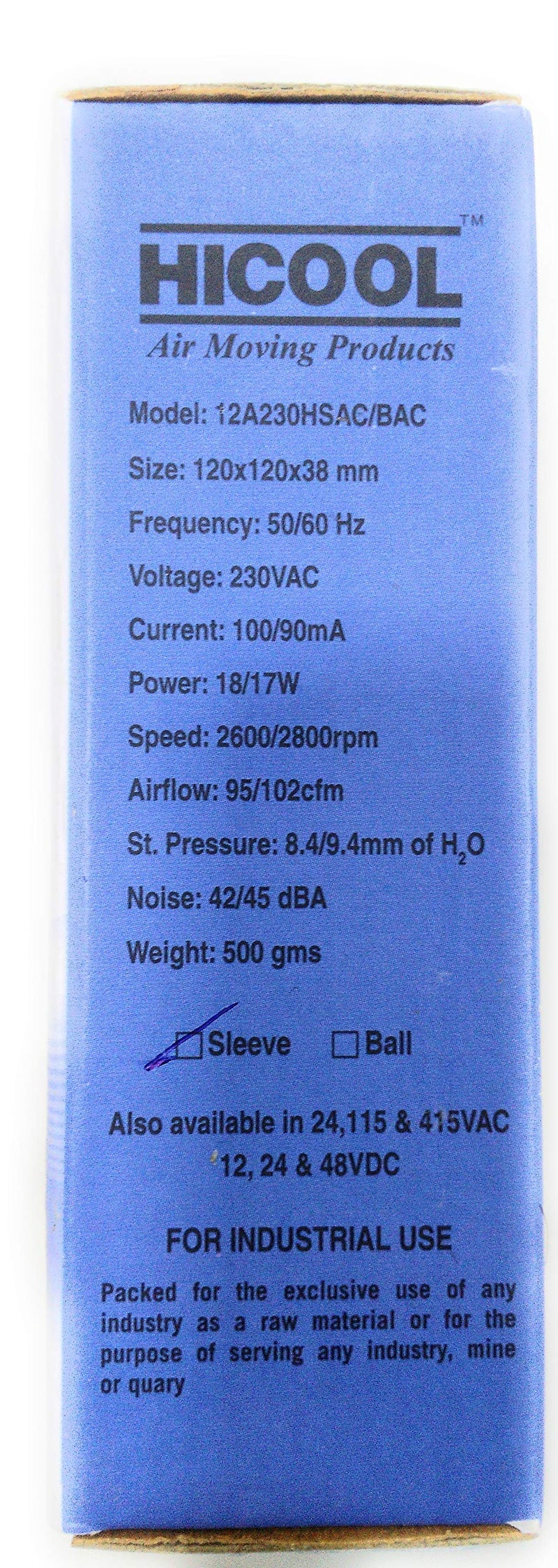 HICOOL AC Axial Fan 12A230HSAC (12 x 12 CM) Penals - Image 2
