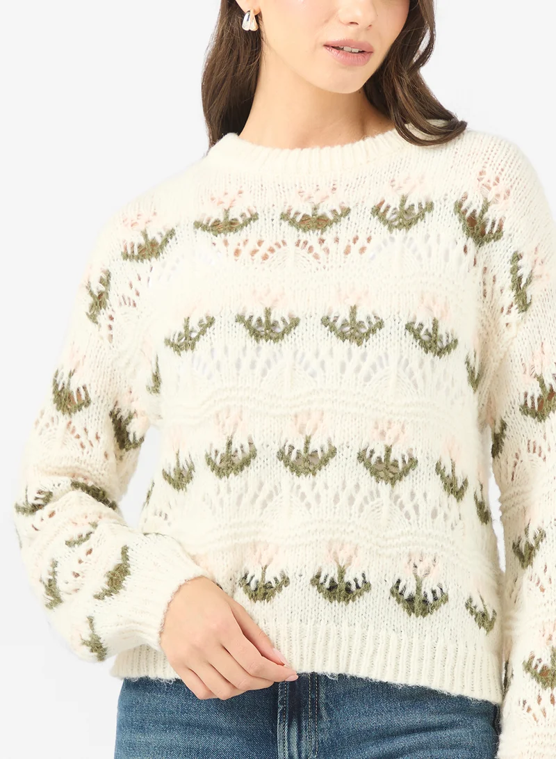 VERO MODA  Vmidelle Long Sleeve Crew-Neck Pullover Sweater for Women | Best Price UAE