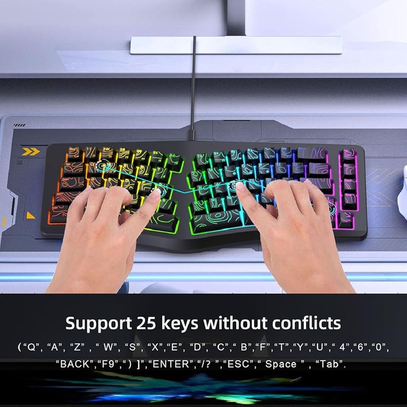 Compact 69 Keys RGB Backlit Ergonomic Gaming Keyboard Wired For PC Laptop Windows - Image 5