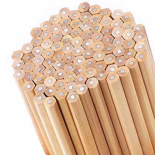 Buspoll Hexagonal HB Wooden pencils, 30 natural wood grain pencils, Writing stationery(unpainted) - Image 1