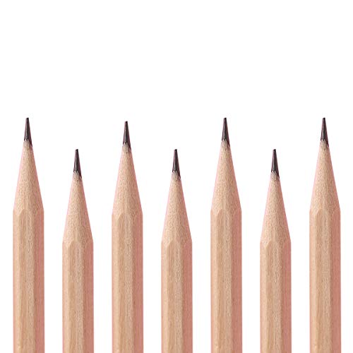 Buspoll Hexagonal HB Wooden pencils, 30 natural wood grain pencils, Writing stationery(unpainted) - Image 2