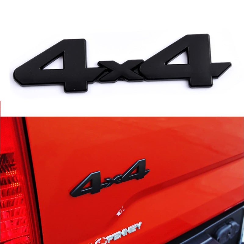 HUAPX 1Pack Metal Car 4x4 Emblem 3D Chrome Badge Decal Sticker Compatible with 4RUNNER Tundra Tacoma Rear Tailgate Tail Gate Door Truck SUV Pickup New Matt Black