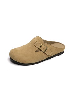 Genuine Leather Birkenstock-Inspired Slip-Ons for Women Spring/Fall 2024 Apricot