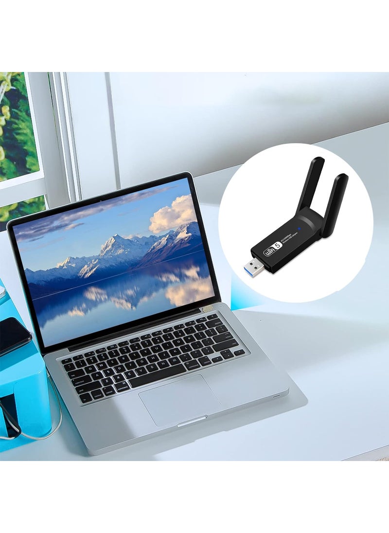Robeve - Dual Band USB Adapter Wifi Receiver Wifi Adapter USB 3.0 Wireless Adapter AC1200 2.4ghz 5.8ghz Wifi Adapter Wireless Wifi Receiver Strong Antenna Wifi Receiver Adapter - Image 1