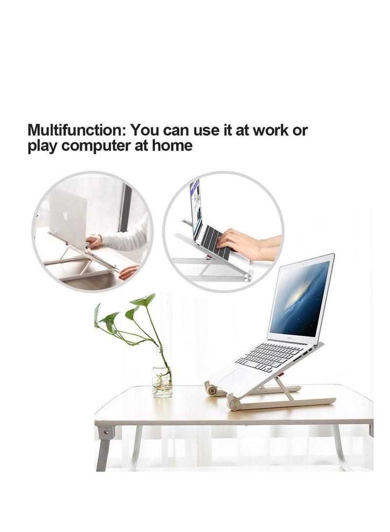 Y&D Laptop Stand Adjustable Height, Foldable Portable Ventilated Riser for Desk, Ergonomic Tray Universal Lightweight Retractable Computer Holder All Notebook Tablet  - Image 3