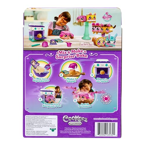 Cookeez Makery فرن كوكيرز ماكري ليلي باكز، اخلط العجين واصنع مفاجأة معطرة على شكل لعبة محشوة برائحة لذيذة (غير إلكترونية)، اخبز واجمع - قد تختلف الأنماط - Image 4