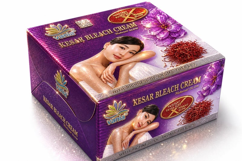 Vania Kesar Infused Bleach Cream 250g Glow Enhancing Cream for Clear Even Complexion Soft Hydrating Formula with Cooling Effect Helps Minimize Tan and Pigmentation for Normal to Dry Skin - Image 1