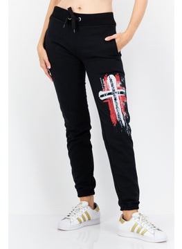 Women Regular Fit Graphic Jogger Pant, Black