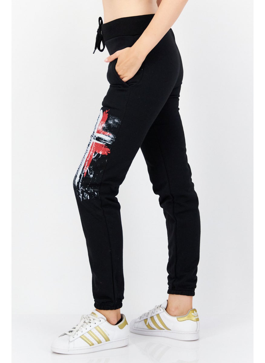GEOGRAPHICAL NORWAY - Women Regular Fit Graphic Jogger Pant, Black - Image 1