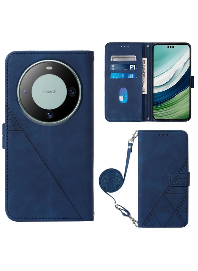 زبون جراب هاتف Huawei Mate 60 Pro Crossbody من الجلد المنقوش ثلاثي الأبعاد - Image 1