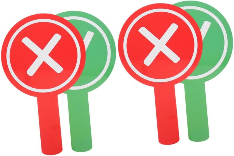 NUOBESTY 4pcs Double-Sided Classroom Voting Paddles Engaging Feedback Tools for Teachers and Students Portable Handheld Scoreboards for Interactive Learning Activities - Image 1