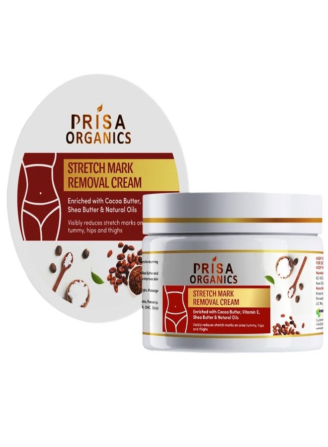 Prisa Organics كريم بريسا أورجانيكس لعلامات تمدد الجلد أثناء الحمل | كريم لإزالة الندبات | خالٍ من البارابين | للنساء | 50 غرام - Image 1