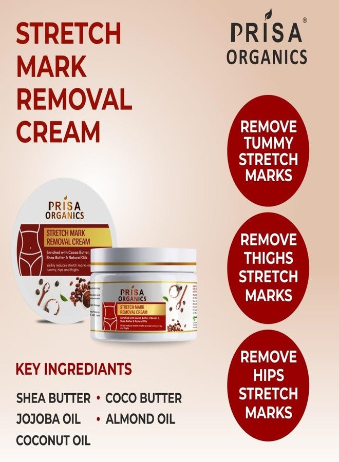 Prisa Organics كريم بريسا أورجانيكس لعلامات تمدد الجلد أثناء الحمل | كريم لإزالة الندبات | خالٍ من البارابين | للنساء | 50 غرام - Image 4