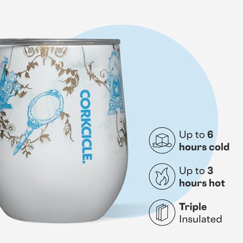 Corkcicle Stemless Insulated Wine Glass Tumbler - Keeps Beverages Cold 6 Hours & Hot 3 Hours - Stainless Steel - Easy-Grip - Summer Drinkware Gift - Keeps Drinks Ice Cold - 12 oz - Princess Belle - Image 3