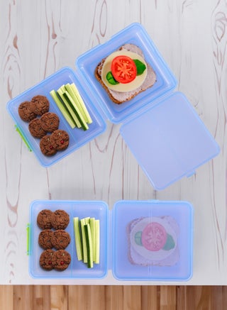 Lunch Box For Kids With 3 Compartment Smart Cube  Blue - view 3