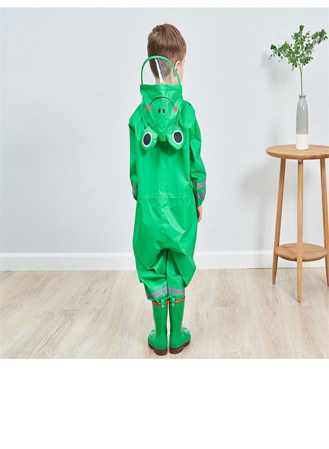 Loquat Children's Lightweight Hooded Poncho Reflective Strip One-Piece Raincoat  - Image 2