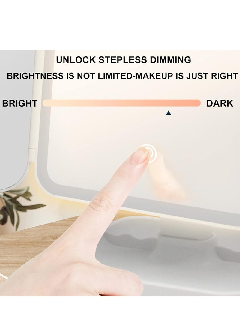 JAJEEK LED Makeup Mirror with 3 Color Lighting Modes & 52 LED Lights, High Definition Portable Mirror, 1x/2x/3x Magnification, Touch Control Design – Ideal for Flawless Makeup Application and Grooming  - Image 5