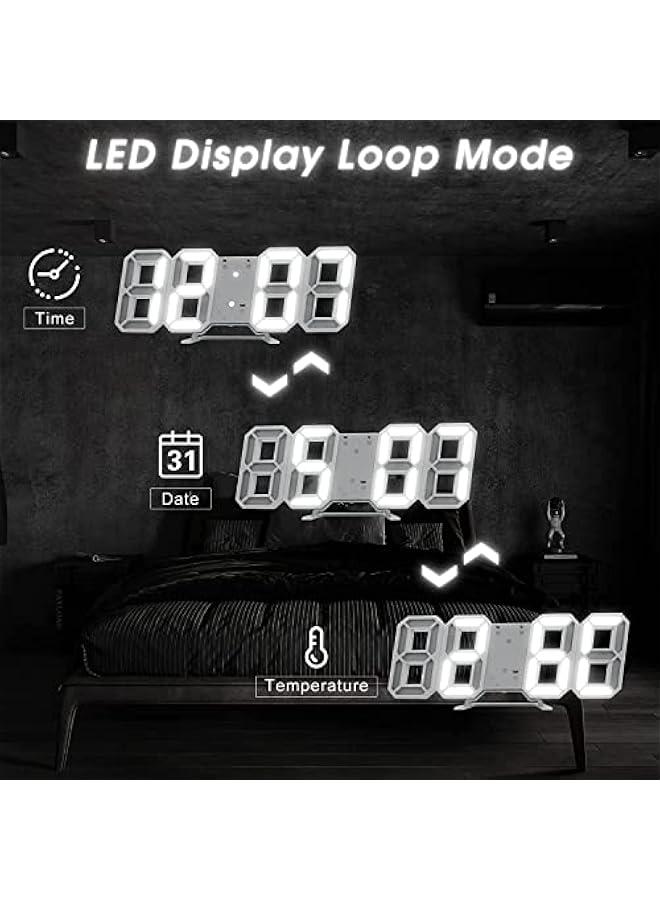 بي دبليو أس جيه ساعة م رقمية ثلاثية الأعاد لغرف الوم، مكت LED USB ساعة م جدارية رقمية للمزل غرفة المعيشة المكت أيض)  - Image 4