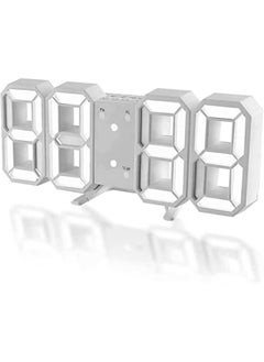 BWSJ 3D Digital Alarm Clock for Bedrooms LED Desk USB Electrify Digital Wall Alarm Clock for Home Living Room Office White)  - Image 1