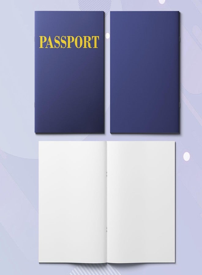 WAHXIAOSW Kids Passport Book - 24 Pack, 3.85 x 5.43 in, Blue Soft Cover & Blank Pages - Pretend Play Passport Notebook for Classroom Activities, Travel Themed Party Favors & Airplane Party Decorations (24, blue) - Image 3