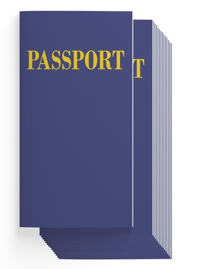WAHXIAOSW Kids Passport Book - 24 Pack, 3.85 x 5.43 in, Blue Soft Cover & Blank Pages - Pretend Play Passport Notebook for Classroom Activities, Travel Themed Party Favors & Airplane Party Decorations (24, blue) - Image 1