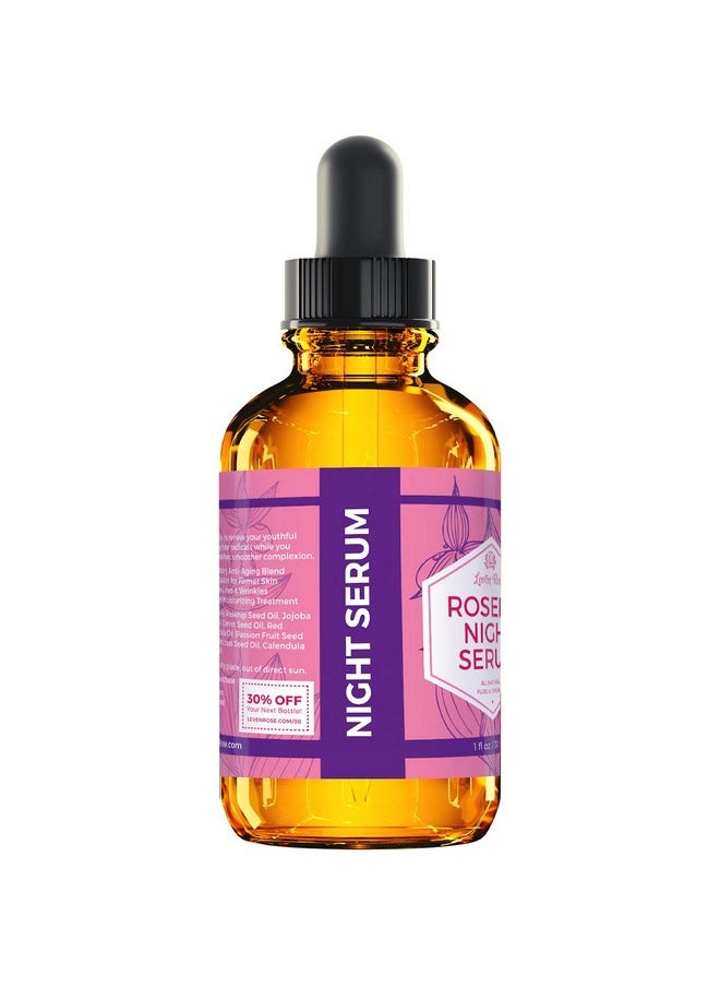 Leven Rose - Rosehip Oil Night Face Serum 100% Pure Organic Natural Rose Hip Oil Serum For Dry Skin 1 Oz - Image 1