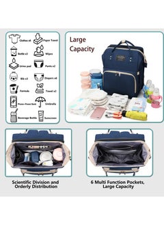 KITCHENOO Multifunctional Baby Diaper Bag Backpack with Portable Bassinet and Insulated Bottle Pockets  - Image 4