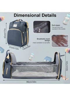 KITCHENOO Multifunctional Baby Diaper Bag Backpack with Portable Bassinet and Insulated Bottle Pockets  - Image 2