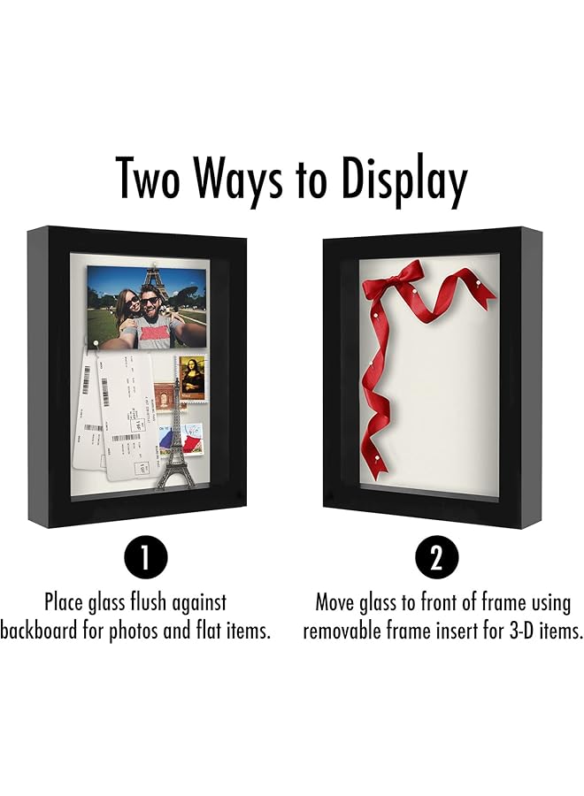 erorex 8X10 Shadow Box Frame With Shatter Resistant Glass Silhouette Collection Large Shadow Box Display Case For Tabletop And Wall Display Black With Soft Felt Back - Image 4