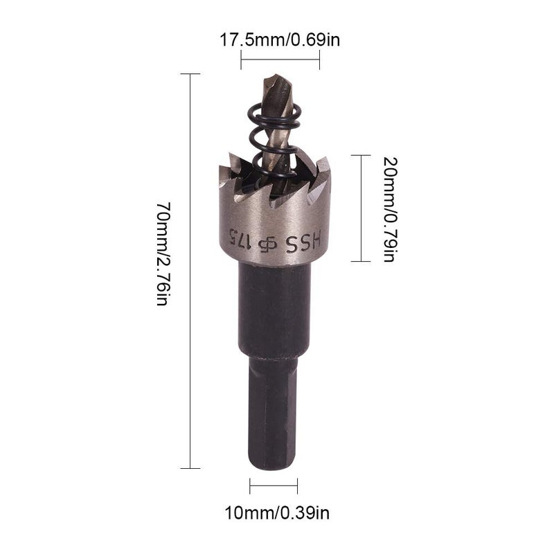 Othmro Utoolmart 17.5mm Black HSS Drill Bit Hole Saw Cutter 70mm Length for Metal Alloy Wood 1pcs - Image 2