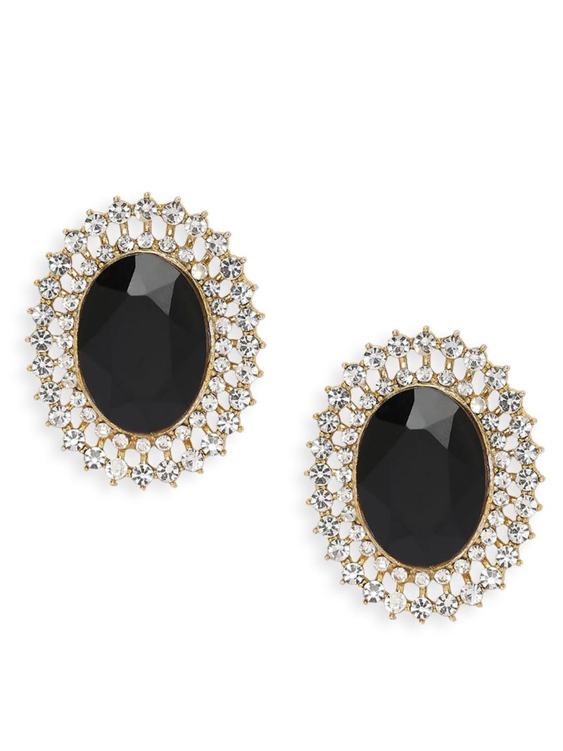 Oomph! طقم قلادة تشوكر عرقية متعددة الطبقات من الخرز الأسود مع أقراط دراسات للنساء والفتيات أنيقة وحديثة - Image 5