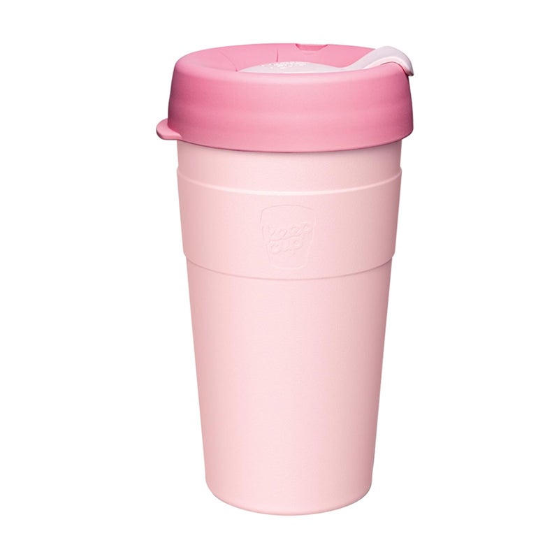 KeepCup Thermal Vacuum Insulated Stainless Steel Reusable Coffee Cup with Splashproof Sipper Lid Large 16oz454ml Rose Pink