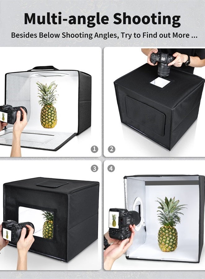 Glendan Portable Light Box Photography, 16"x12" Professional Dimmable Photo Box with 112 High Color Rendering Index LED Lights & 8 Color PVC Backdrops for Jewelry and Small Item Product Photography - Image 3