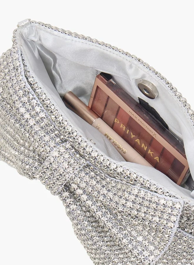 Celeste Women Bow Embellished Crossbody Bag with Chain Strap