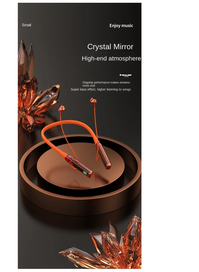 Topcore Neckband Bluetooth Earbuds, Wireless Bluetooth 5.0 Headphones with Microphone, Lightweight Comfort, Deep Bass, 32H Playtime, Magnetic Earphones Sport Headphones, Color Orange Clear  - Image 3
