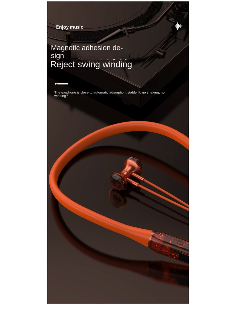 Topcore Neckband Bluetooth Earbuds, Wireless Bluetooth 5.0 Headphones with Microphone, Lightweight Comfort, Deep Bass, 32H Playtime, Magnetic Earphones Sport Headphones, Color Orange Clear  - Image 5